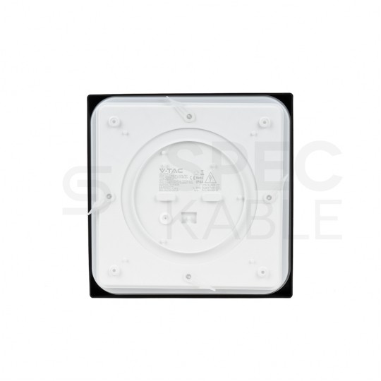 Plafon kwadratowy natynkowy LED 18W 1800lm 4000K IP44 biały barwa NW biała neutralna czarny V-TAC VT-8618B-SQ