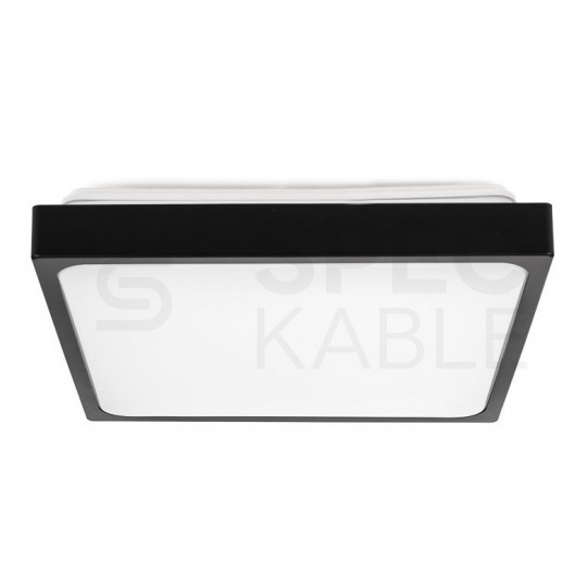 Plafon kwadratowy natynkowy LED 24W 2400lm 4000K IP44 czarny barwa NW biała neutralna z mikrofalowym czujnikiem ruchu V-TAC VT-8624S