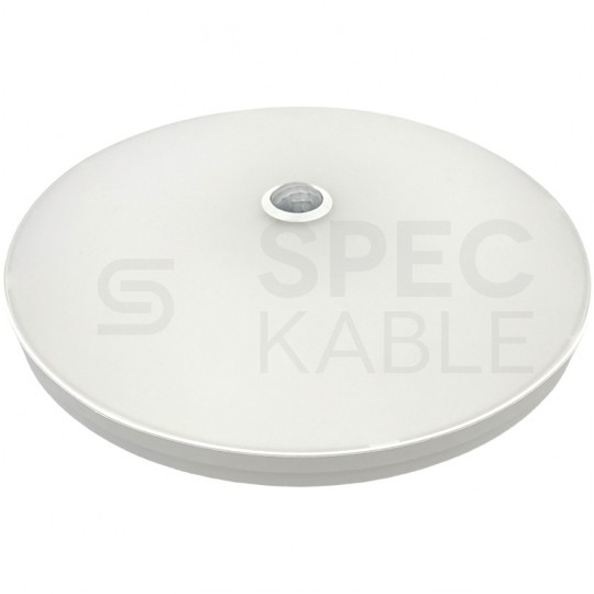 Plafon okrągły natynkowy LED 12W 1200lm 4000K IP42 biały barwa NW biała neutralna z czujnikiem ruchu biały Lumilight