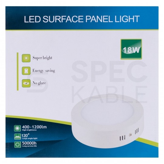 Plafon okrągły natynkowy LED 18W 1350lm 4000K barwa NW biała neutralna biały BOWI