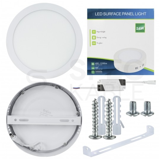 Plafon okrągły natynkowy LED 24W 1800lm 4000K barwa NW biała neutralna biały BOWI