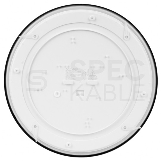 Plafon okrągły natynkowy LED 24W 2500lm 4000K IP44 czarny barwa NW biała neutralna V-TAC VT-8624B-RD-N