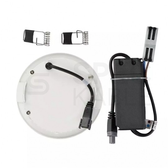 Plafon okrągły podtynkowy wpuszczany LED 12W 1000lm 3000K IP20 biały barwa WW biała ciepła V-TAC SAMSUNG VT-612RD 5 LAT GWARANCJI