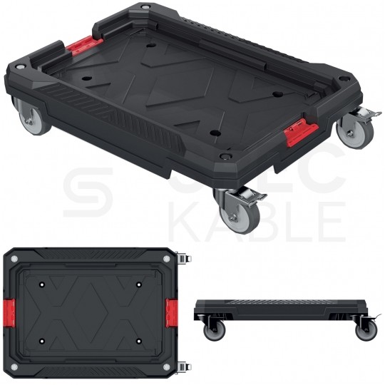 Platforma transportowa na kołach obrotowych z hamulcami 585x440x145mm do skrzyń pojemników max. 150kg Kistenberg KXBP6045
