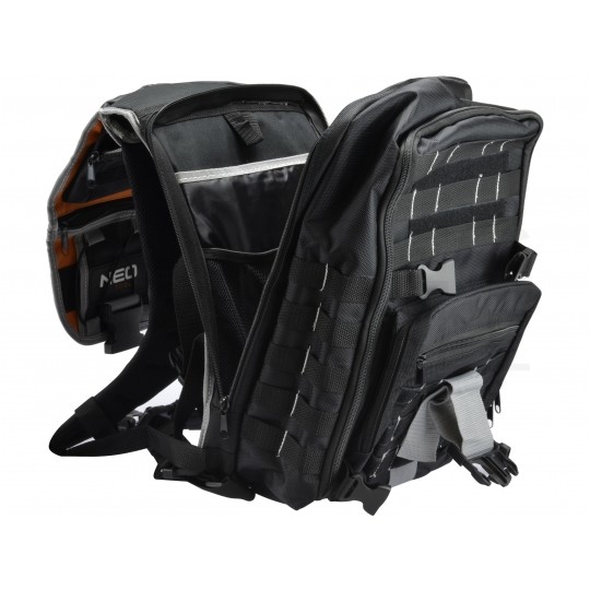Plecak narzędziowy monterski ze wzmocnieniem 600D udźwig 15kg, 18+4 kieszeni NEO 84-304