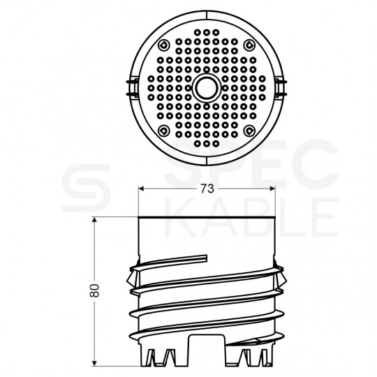 Płyta montażowa / puszka elektroinstalacyjna do elewacji, dociepleń MDFZ podtynkowa z otwornicą do wykończonej izolacji termicznej szara KOPOS