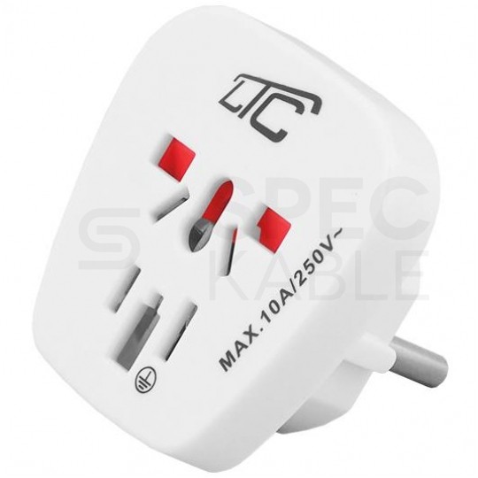 Podróżny adapter zasilania wtyk typu E / gniazdo uniwersalne EUROPA LTC