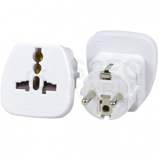 Podróżny adapter zasilania wtyk Uni-Schuko [2P+Z] POLSKI / gniazdo uniwersalne UK