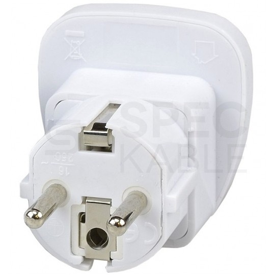 Podróżny adapter zasilania wtyk Uni-Schuko [2P+Z] POLSKI / gniazdo uniwersalne UK