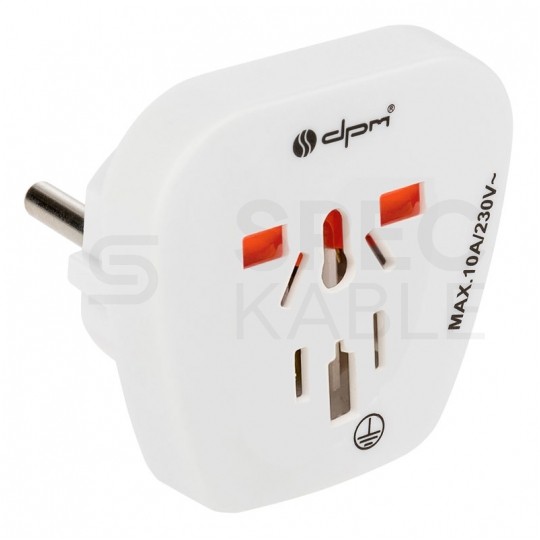 Podróżny adapter zasilania wtyk Uni-Schuko [2P+Z] POLSKI / gniazdo uniwersalne UK