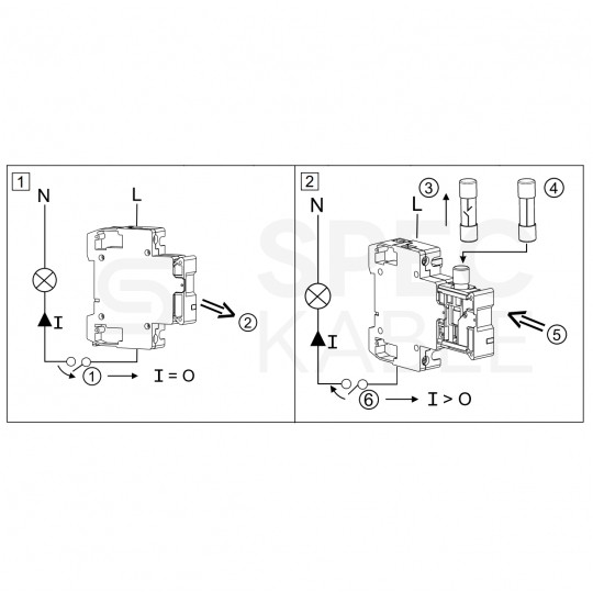 Podstawa bezpiecznikowa 32A 3-biegunowa 3P (400V AC) 3-modułowa na wkładki 10x38mm EATON