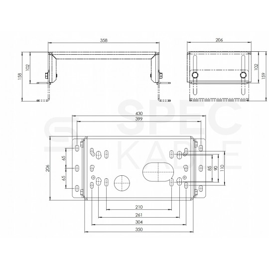 Podstawa pod napędy do bram przesuwnych czarna