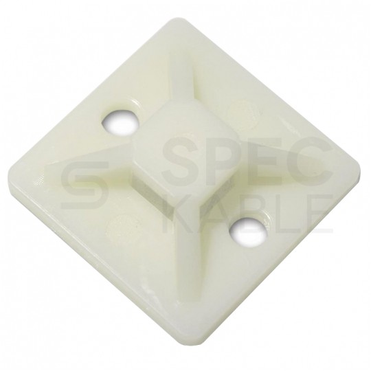 Podstawki montażowe samoprzylepne MOPS 25x25mm białe 100szt. do opasek zaciskowych TECHNOPLASTIK