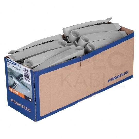 Pojedynczy uchwyt, pałąk kablowy 127x76mm wzmocniony PA 40 sztuk szary RAWLPLUG