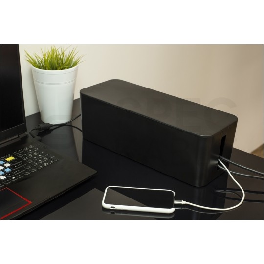 Pojemnik Organizer CABLE BOX czarny na kable, listwy, ładowarki itp.