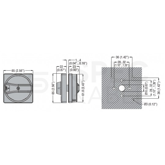 Pokrętło Żółto/Czerwone w obudowie do Rozłączników izolacyjnych serii GA LOVATO