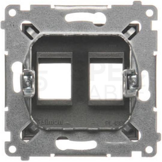 Pokrywa gniazd Keystone podwójna SIMON 54 na 2 gniazda komputerowe LAN RJ45 antracyt Kontakt Simon DKP2.01/48