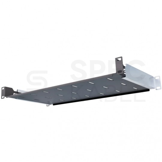 Półka regulowana do szafy RACK 19" 1U 250mm czarna