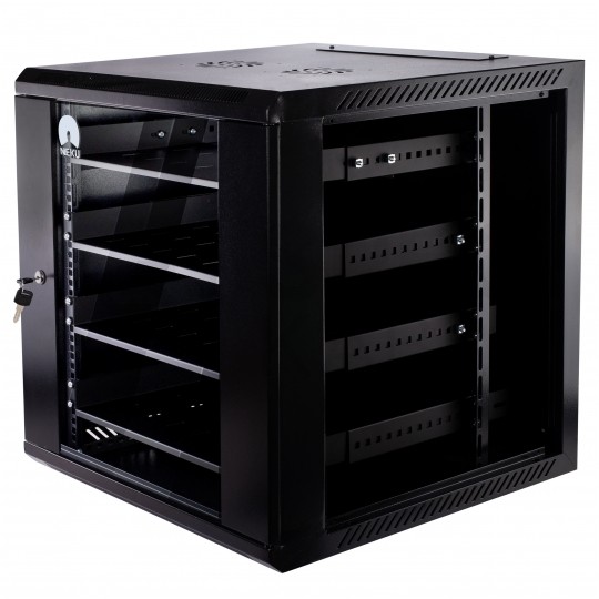 Półka regulowana do szafy RACK 19" 1U 350mm czarna