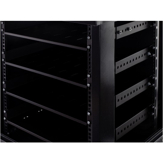 Półka regulowana do szafy RACK 19" 1U 350mm czarna