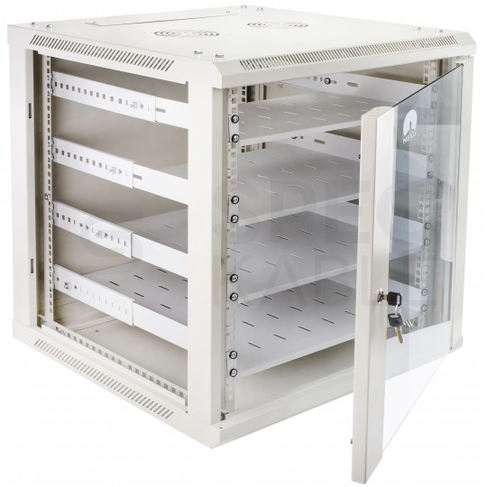 Półka regulowana do szafy RACK 19" 1U 350mm szara