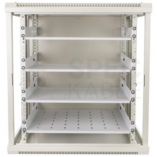 Półka regulowana do szafy RACK 19" 1U 350mm szara