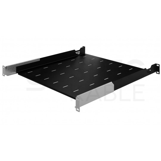 Półka regulowana do szafy RACK 19" 1U 450mm czarna
