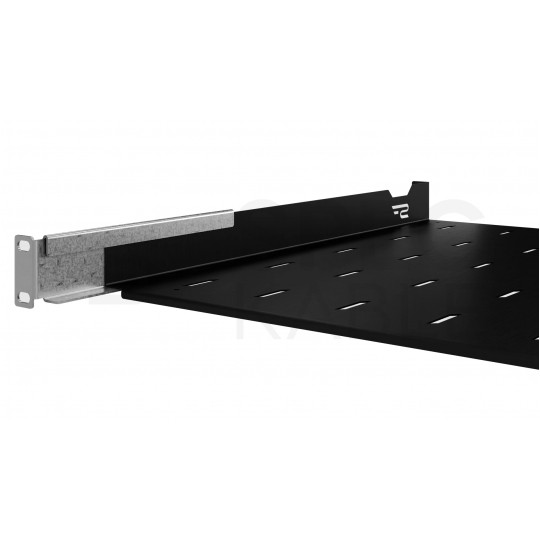 Półka regulowana do szafy RACK 19" 1U 450mm czarna