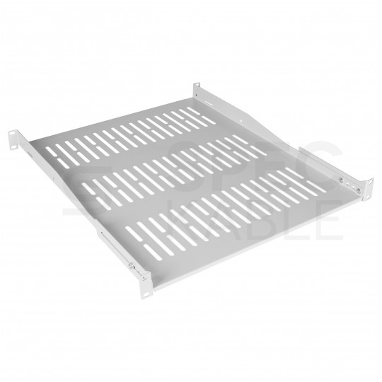 Półka regulowana do szafy RACK 19" 1U 550mm (650mm) szara NEKU