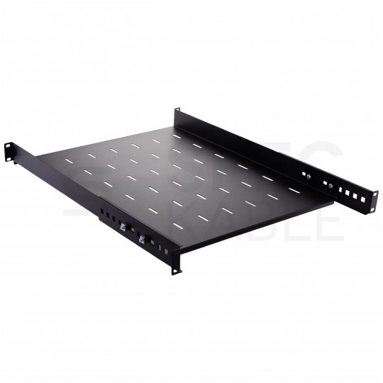 Półka regulowana do szafy RACK 19" 1U 550mm czarna