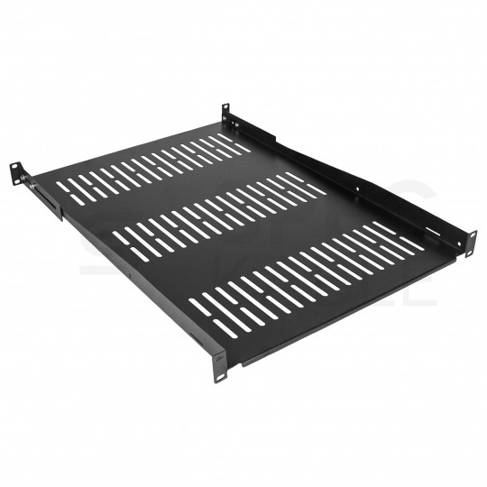 Półka regulowana do szafy RACK 19" 1U 650mm (750mm) czarna NEKU