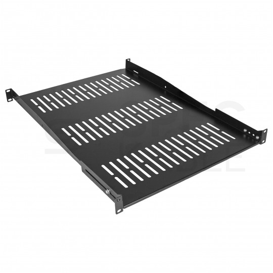 Półka regulowana do szafy RACK 19" 1U 650mm (750mm) czarna NEKU