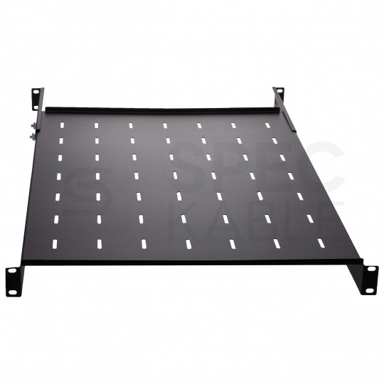 Półka regulowana do szafy RACK 19" 1U 650mm czarna