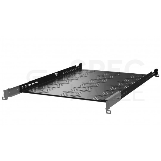 Półka regulowana do szafy RACK 19" 1U 650mm czarna seria B