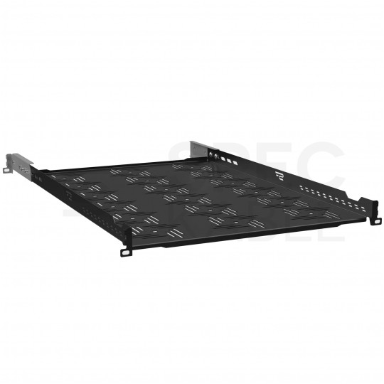 Półka regulowana do szafy RACK 19" 1U 650mm czarna seria B