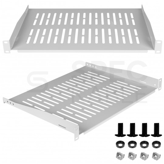 Półka stała do szafy RACK 19" 1U 350mm szara NEKU