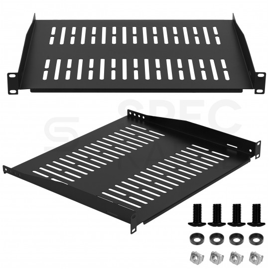 Półka stała do szafy RACK 19" 1U 400mm czarna NEKU