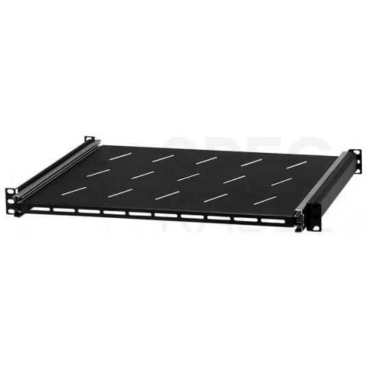 Półka wysuwana do szafy RACK 19" 1U 350mm z uchwytem czarna
