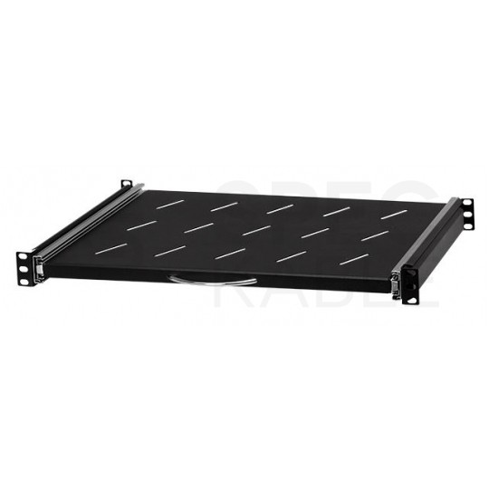 Półka wysuwana do szafy RACK 19" 1U 350mm z uchwytem czarna
