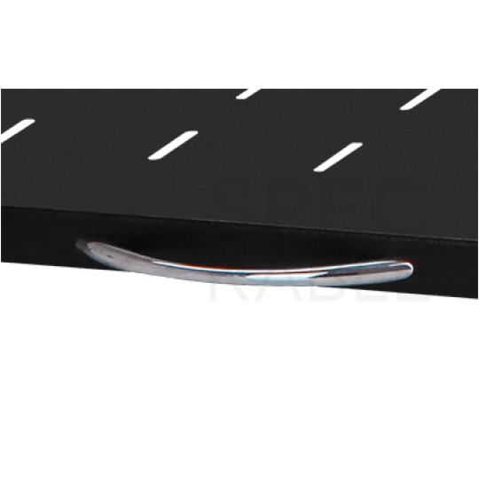 Półka wysuwana do szafy RACK 19" 1U 450mm z uchwytem czarna
