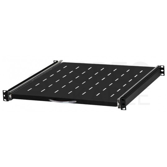 Półka wysuwana do szafy RACK 19" 1U 450mm z uchwytem czarna