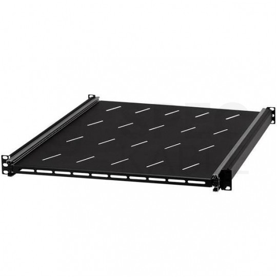 Półka wysuwana do szafy RACK 19" 1U 550mm z uchwytem czarna