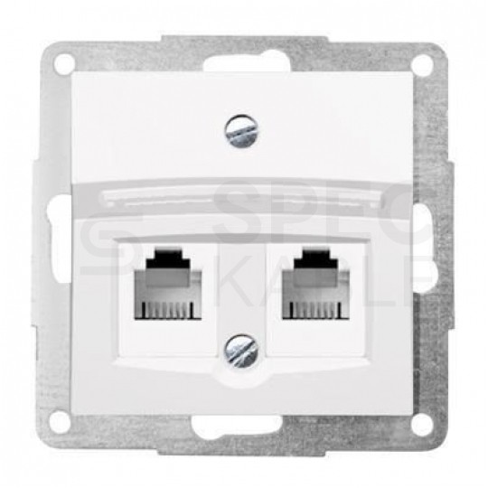 POLO FIORENA metal. Gniazdo 1xRJ12 + UTP 1xRJ45