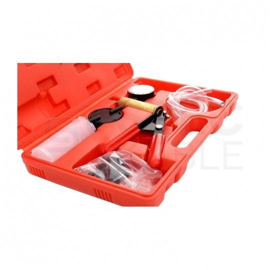 Pompka próżniowa podciśnieniowa ręczna 0-3bar do odpowietrzniania + akcesoria w walizce Kraft&Dele