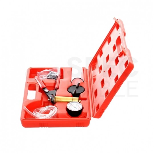 Pompka próżniowa podciśnieniowa ręczna 0-3bar do odpowietrzniania + akcesoria w walizce Kraft&Dele