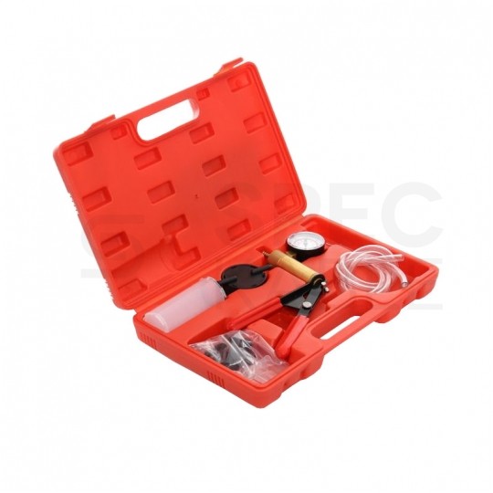 Pompka próżniowa podciśnieniowa ręczna 0-3bar do odpowietrzniania + akcesoria w walizce Kraft&Dele