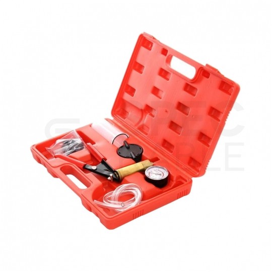 Pompka próżniowa podciśnieniowa ręczna 0-3bar do odpowietrzniania + akcesoria w walizce Kraft&Dele