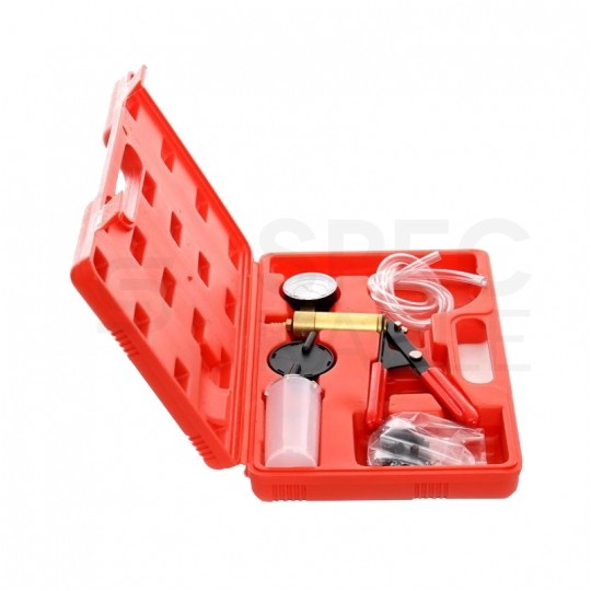 Pompka próżniowa podciśnieniowa ręczna 0-3bar do odpowietrzniania + akcesoria w walizce Kraft&Dele