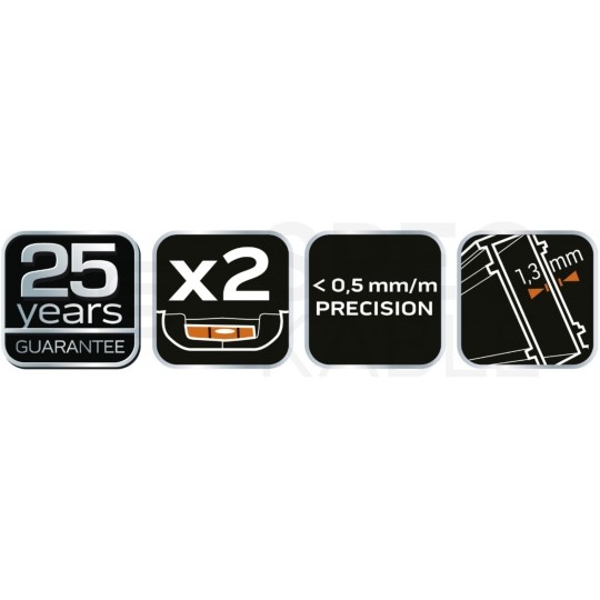 Poziomica aluminiowa 20cm (2 libelle) kieszonkowa pomarańczowa NEO 71-030