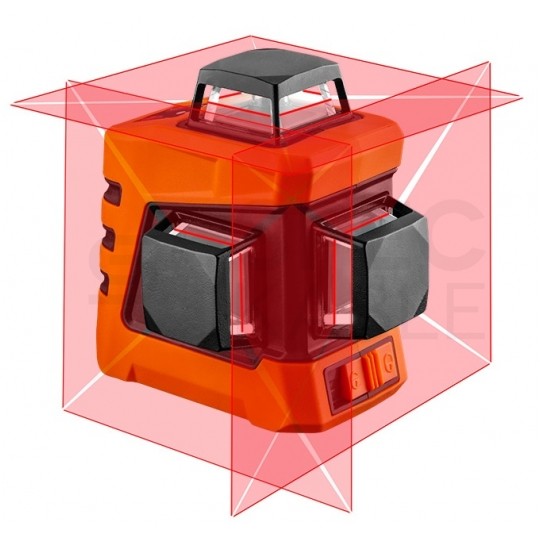 Poziomica laserowa laser krzyżowy 3D (czerwony 3x360°) 15m samopoziomujący NEO 75-103 w komplecie z etui i uchwytem magnetycznym